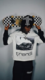 "#14" Layered Contrast Sleeve Cotton T-Shirt