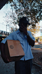 "Delivery Boyz" Oversized Vertical Stripe Boxy Shirt