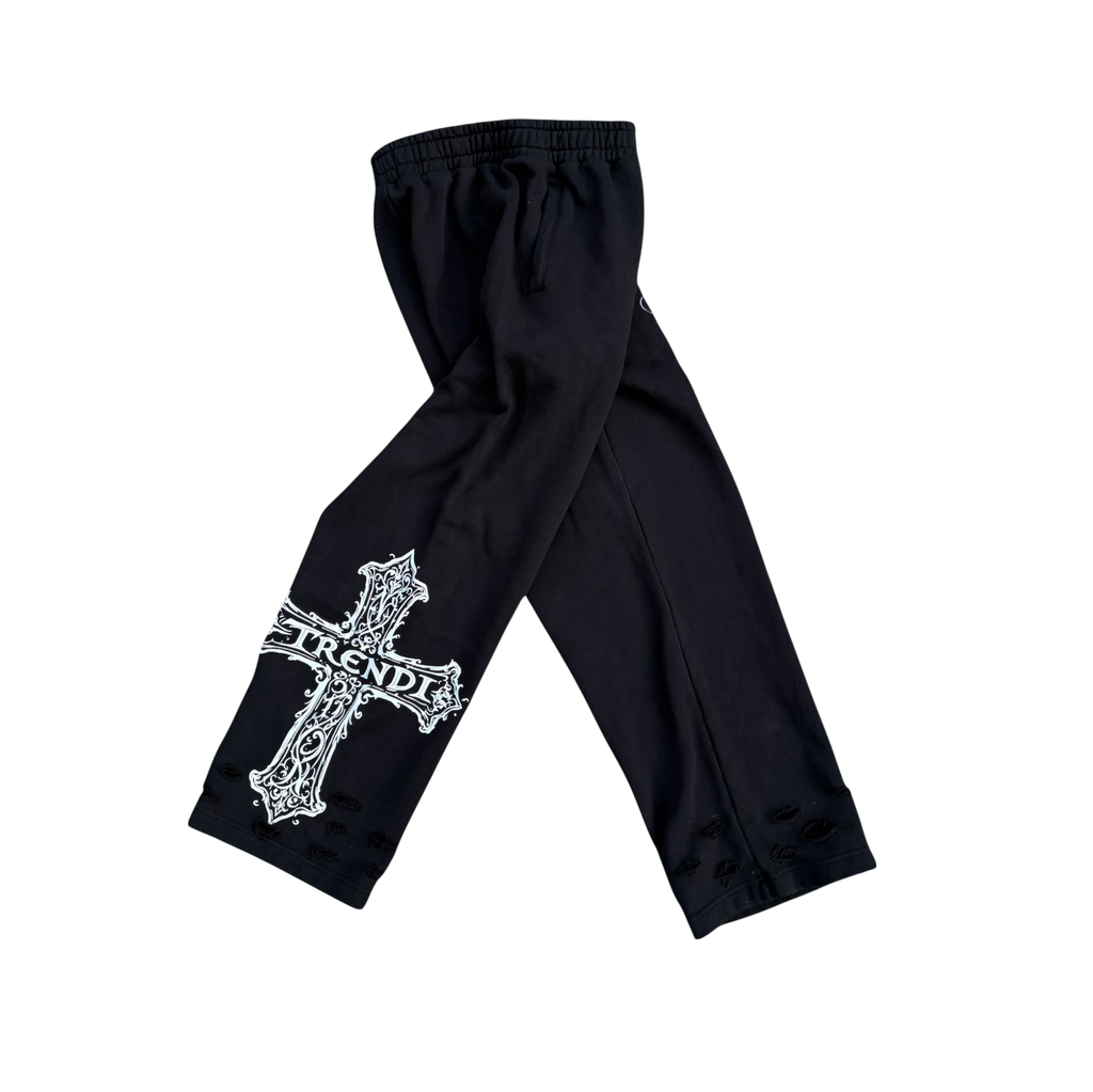 Black Royal Cross Sweatpants